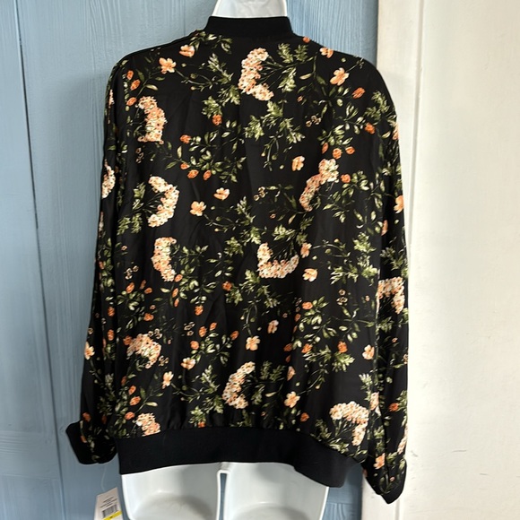 fever floral black zip up jacket medium - Picture 3 of 3